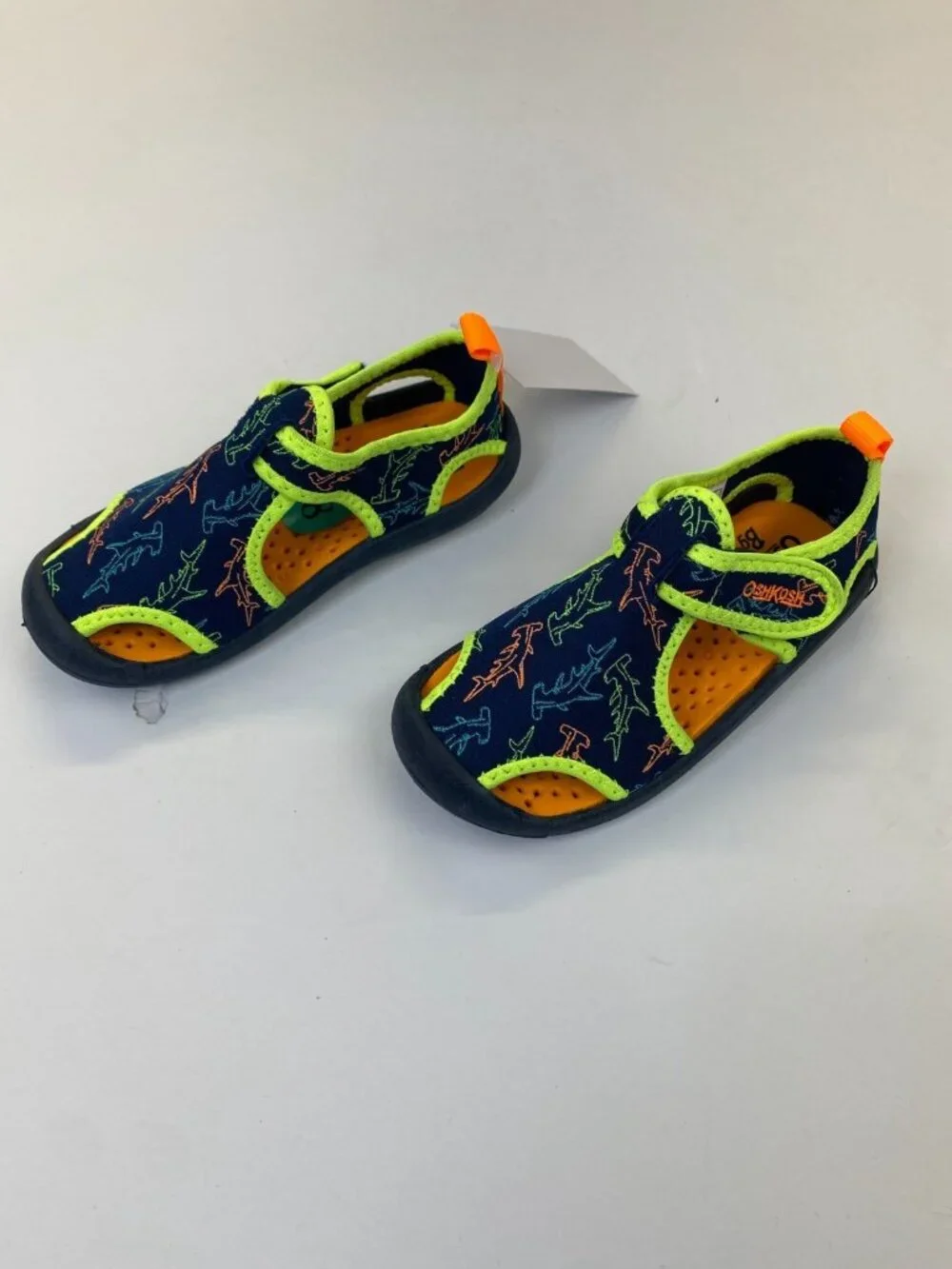 OshKosh Toddler Shark Theme Swim Beach Shoes  8M New w/ tags